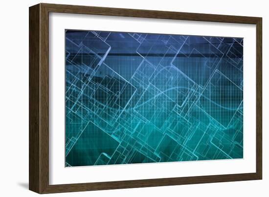 Design Engineering Science as a Modern Abstract-kentoh-Framed Art Print