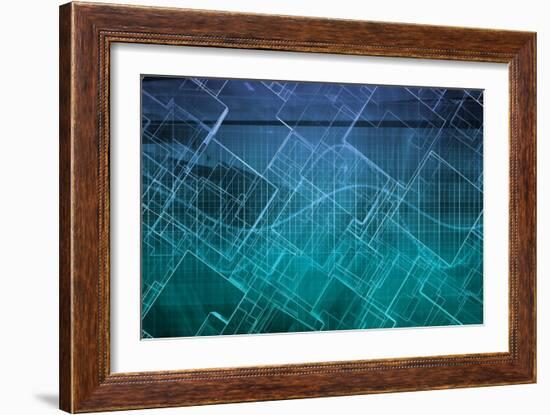 Design Engineering Science as a Modern Abstract-kentoh-Framed Art Print