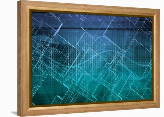 Design Engineering Science as a Modern Abstract-kentoh-Framed Stretched Canvas