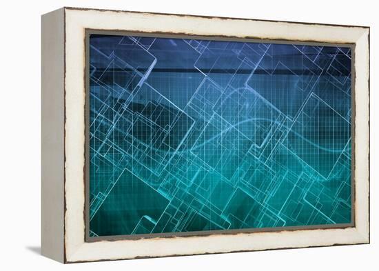 Design Engineering Science as a Modern Abstract-kentoh-Framed Stretched Canvas