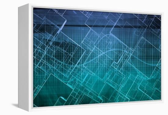 Design Engineering Science as a Modern Abstract-kentoh-Framed Stretched Canvas