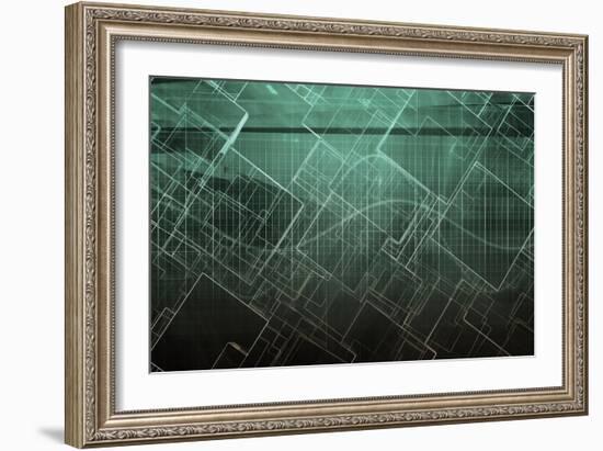 Design Engineering Science as a Modern Abstract-kentoh-Framed Art Print