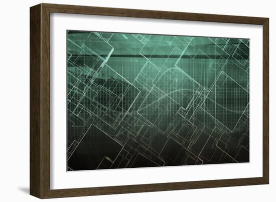 Design Engineering Science as a Modern Abstract-kentoh-Framed Art Print