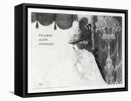 Design for a Book-Plate for Olive Custance-Aubrey Beardsley-Framed Premier Image Canvas