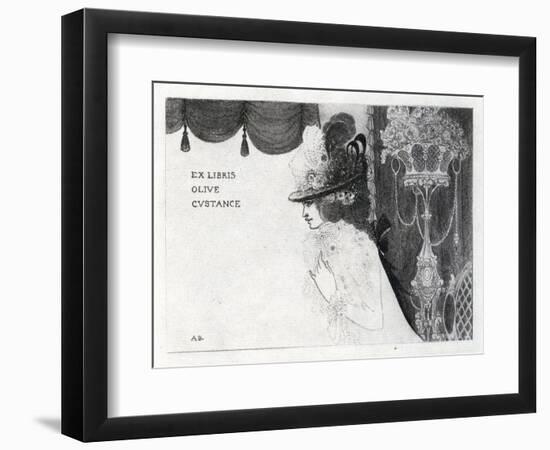 Design for a Book-Plate for Olive Custance-Aubrey Beardsley-Framed Photographic Print
