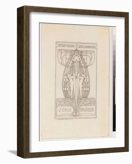 Design for a Bookplate, 1896 (Pencil on Paper)-Margaret Macdonald Mackintosh-Framed Giclee Print