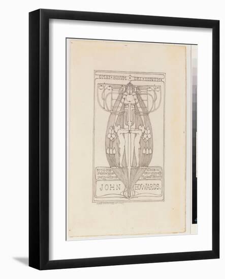 Design for a Bookplate, 1896 (Pencil on Paper)-Margaret Macdonald Mackintosh-Framed Giclee Print