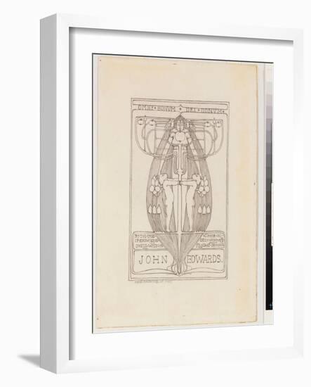 Design for a Bookplate, 1896 (Pencil on Paper)-Margaret Macdonald Mackintosh-Framed Giclee Print