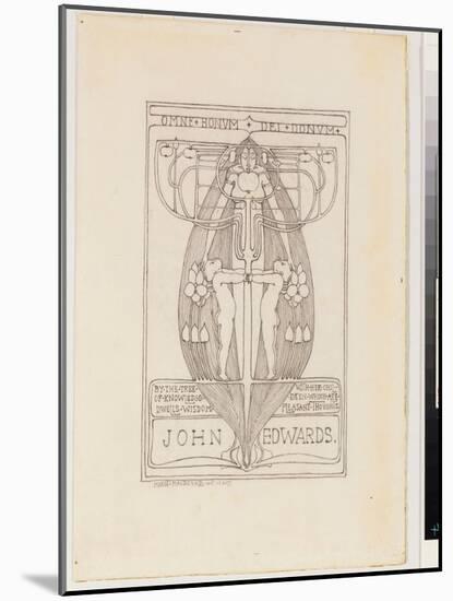 Design for a Bookplate, 1896 (Pencil on Paper)-Margaret Macdonald Mackintosh-Mounted Giclee Print