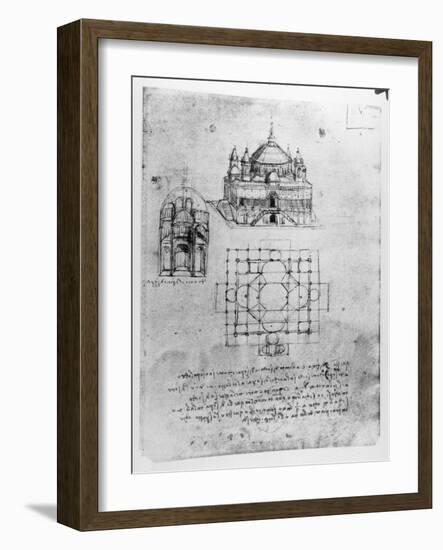 Design For a Church-Leonardo da Vinci-Framed Giclee Print