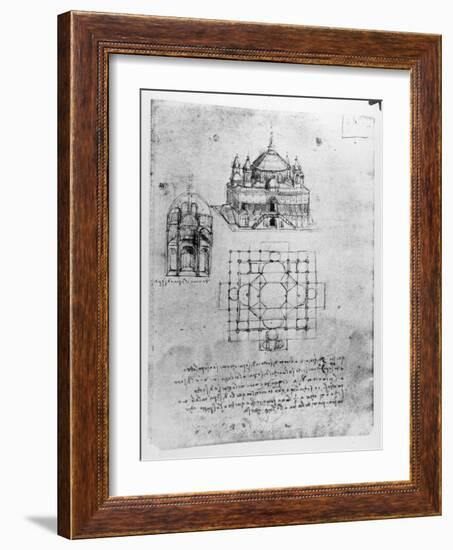 Design For a Church-Leonardo da Vinci-Framed Giclee Print