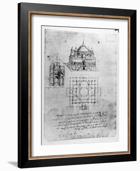 Design For a Church-Leonardo da Vinci-Framed Giclee Print