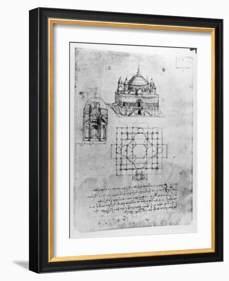 Design For a Church-Leonardo da Vinci-Framed Giclee Print