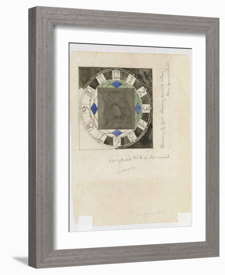 Design for a Clock Face, for W.J. Bassett-Lowke, 1917-Charles Rennie Mackintosh-Framed Giclee Print