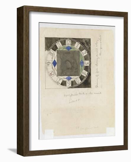 Design for a Clock Face, for W.J. Bassett-Lowke, 1917-Charles Rennie Mackintosh-Framed Giclee Print