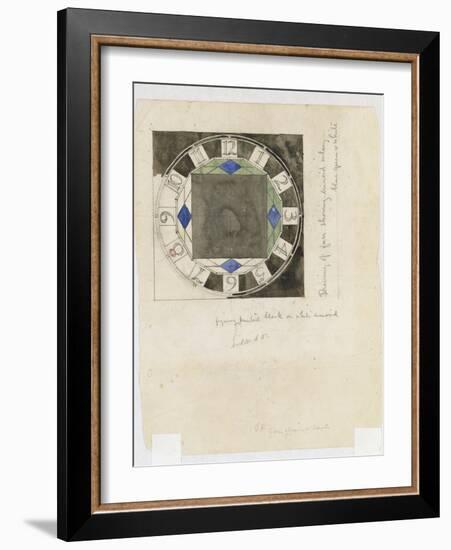 Design for a Clock Face, for W.J. Bassett-Lowke, 1917-Charles Rennie Mackintosh-Framed Giclee Print