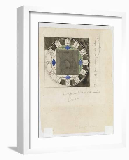 Design for a Clock Face, for W.J. Bassett-Lowke, 1917-Charles Rennie Mackintosh-Framed Giclee Print