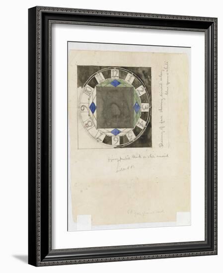 Design for a Clock Face, for W.J. Bassett-Lowke, 1917-Charles Rennie Mackintosh-Framed Giclee Print