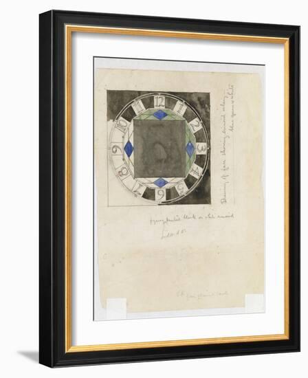 Design for a Clock Face, for W.J. Bassett-Lowke, 1917-Charles Rennie Mackintosh-Framed Giclee Print