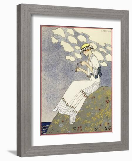 Design for a country dress by Maison Paquin, 1913-Georges Barbier-Framed Giclee Print