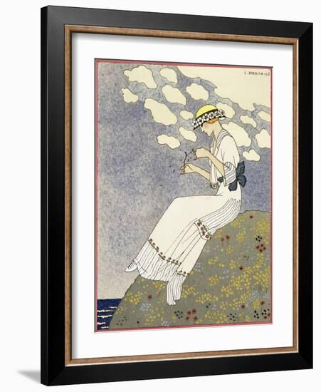 Design for a country dress by Maison Paquin, 1913-Georges Barbier-Framed Giclee Print
