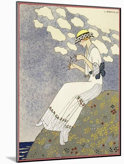 Design for a country dress by Maison Paquin, 1913-Georges Barbier-Mounted Giclee Print
