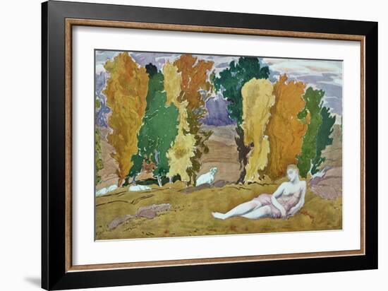Design For a Decorative Panel, from Daphnis and Chloe, c.1912-Leon Bakst-Framed Giclee Print