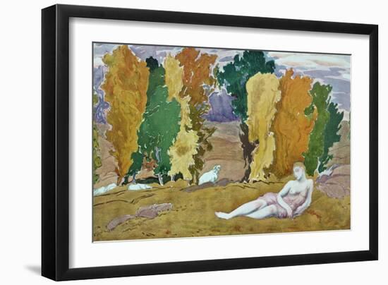 Design For a Decorative Panel, from Daphnis and Chloe, c.1912-Leon Bakst-Framed Giclee Print