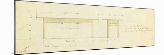 Design for a Dining Table and Small Table watercolor-Charles Rennie Mackintosh-Mounted Giclee Print