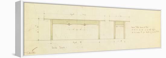 Design for a Dining Table and Small Table watercolor-Charles Rennie Mackintosh-Framed Premier Image Canvas