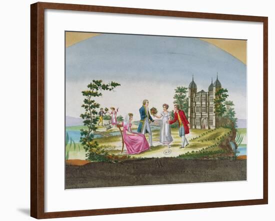 Design for a Fan Decoration. C.1830-null-Framed Giclee Print