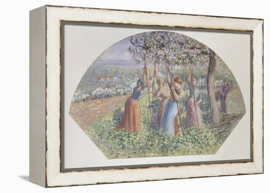Design for a Fan: the Pea Stakers, 1890-Camille Pissarro-Framed Premier Image Canvas