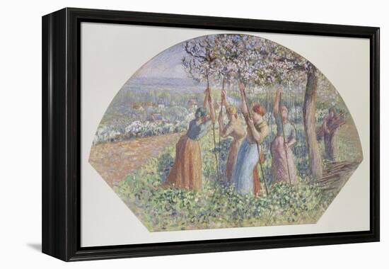 Design for a Fan: the Pea Stakers, 1890-Camille Pissarro-Framed Premier Image Canvas