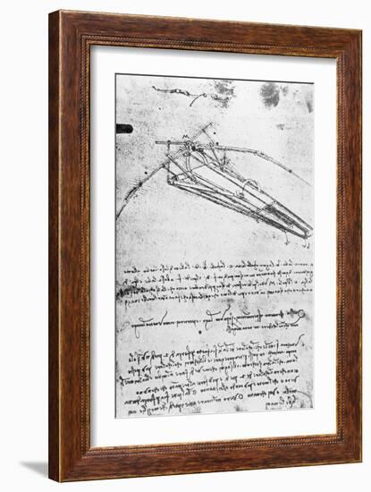 Design For a Flying Machine, Folio 74V 143, c.1488-Leonardo da Vinci-Framed Giclee Print