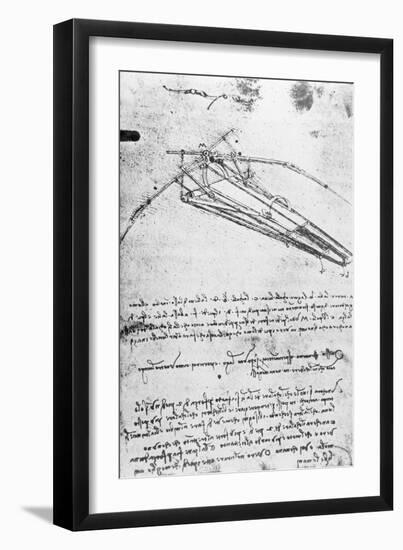 Design For a Flying Machine, Folio 74V 143, c.1488-Leonardo da Vinci-Framed Giclee Print