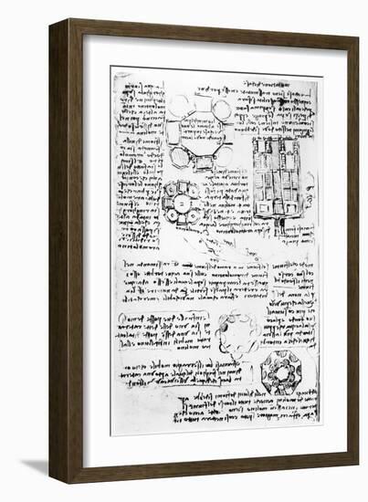 Design For a Palace and Park-Leonardo da Vinci-Framed Giclee Print