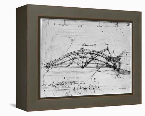 Design for a Parabolic Swing Bridge, 1480-1490-Leonardo da Vinci-Framed Premier Image Canvas