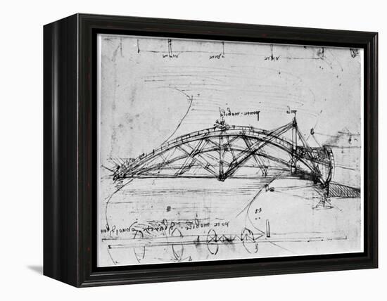 Design for a Parabolic Swing Bridge, 1480-1490-Leonardo da Vinci-Framed Premier Image Canvas