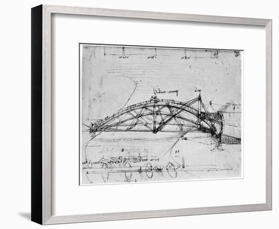 Design for a Parabolic Swing Bridge, 1480-1490-Leonardo da Vinci-Framed Giclee Print