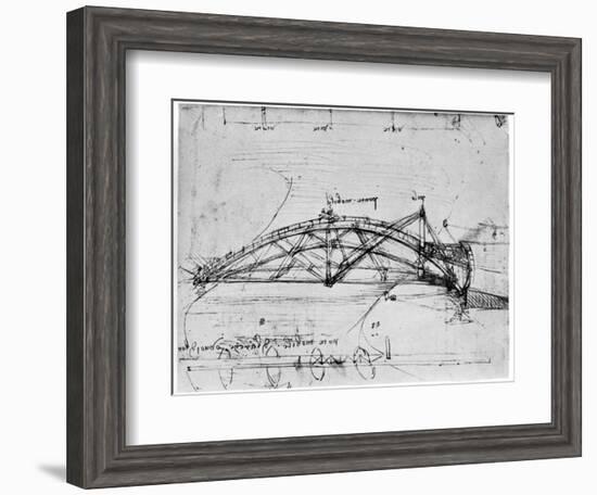 Design for a Parabolic Swing Bridge, 1480-1490-Leonardo da Vinci-Framed Giclee Print