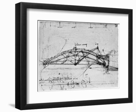 Design for a Parabolic Swing Bridge, 1480-1490-Leonardo da Vinci-Framed Giclee Print