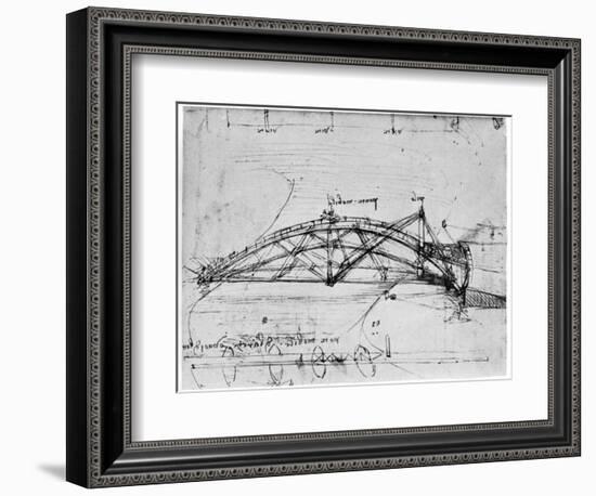 Design for a Parabolic Swing Bridge, 1480-1490-Leonardo da Vinci-Framed Giclee Print