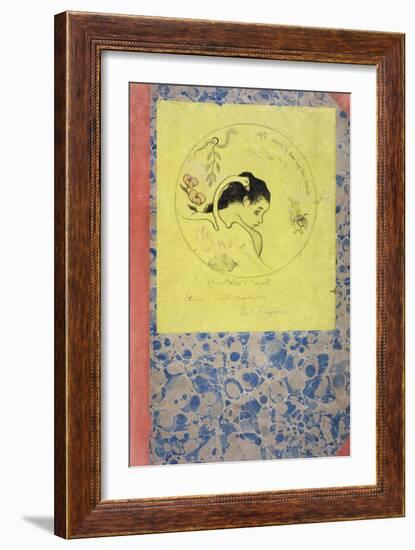 Design for a Plate - Leda, 1889-Paul Gauguin-Framed Giclee Print