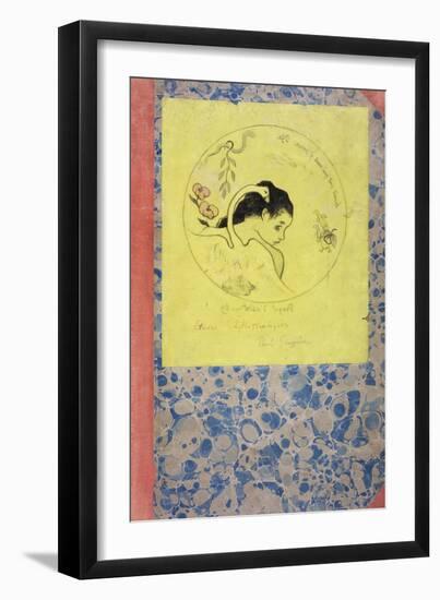 Design for a Plate - Leda, 1889-Paul Gauguin-Framed Giclee Print