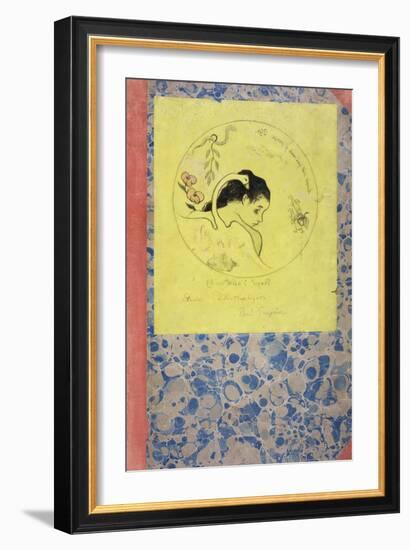 Design for a Plate - Leda, 1889-Paul Gauguin-Framed Giclee Print