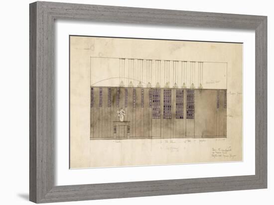 Design for a Wall, Table and Doors, for A.S. Ball, Berlin, 1905-Charles Rennie Mackintosh-Framed Giclee Print