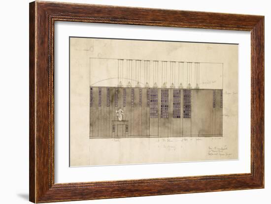 Design for a Wall, Table and Doors, for A.S. Ball, Berlin, 1905-Charles Rennie Mackintosh-Framed Giclee Print