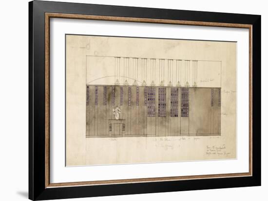 Design for a Wall, Table and Doors, for A.S. Ball, Berlin, 1905-Charles Rennie Mackintosh-Framed Giclee Print