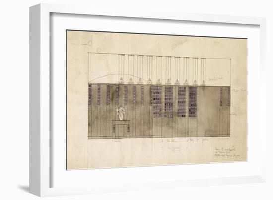 Design for a Wall, Table and Doors, for A.S. Ball, Berlin, 1905-Charles Rennie Mackintosh-Framed Giclee Print