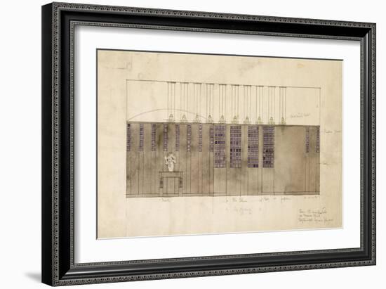 Design for a Wall, Table and Doors, for A.S. Ball, Berlin, 1905-Charles Rennie Mackintosh-Framed Giclee Print